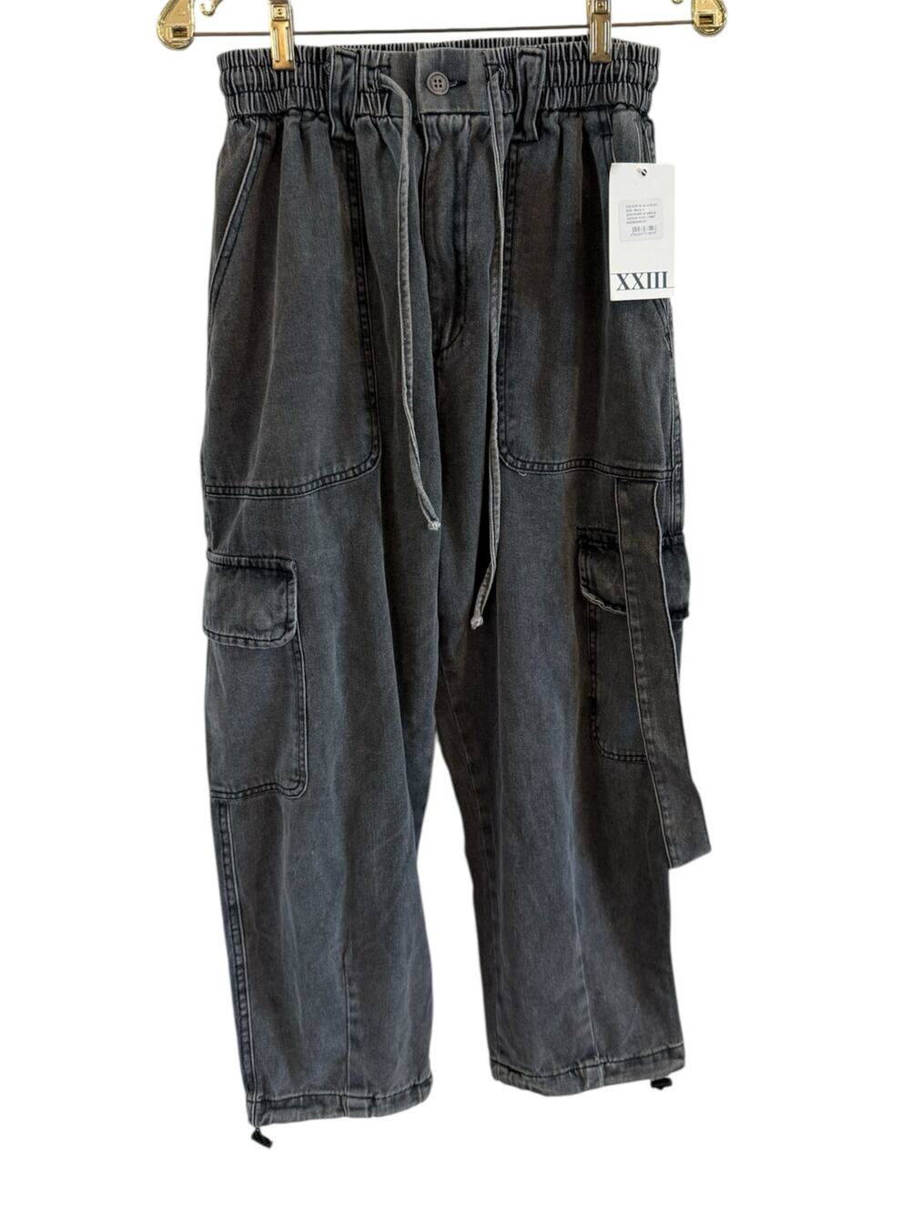 NWT XXIII Twenty Three M Men Streetwear Judson Cargo jeans Barrel Straps Utility